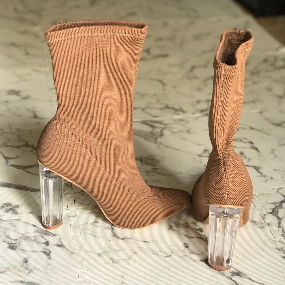 FASHION NOVA POINT TOE SOCK BOOTS